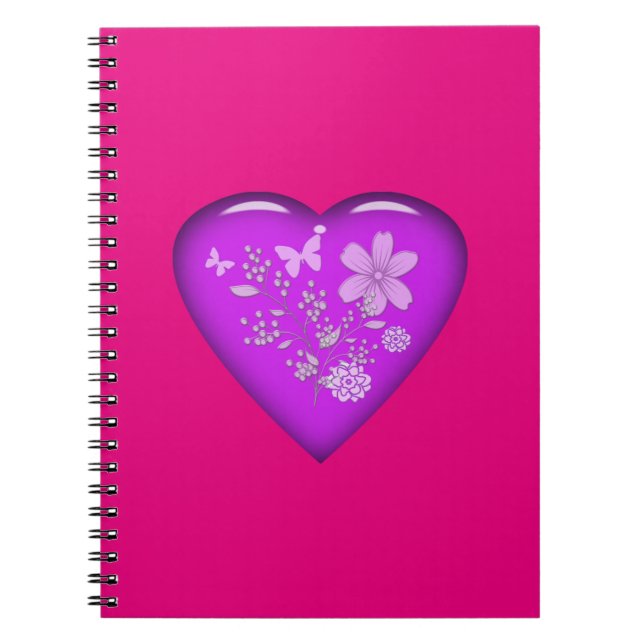 Cuaderno Hermoso corazón floral de vidrio (Frente)