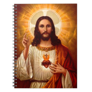 Cuaderno Hermoso corazón sagrado religioso de la imagen de