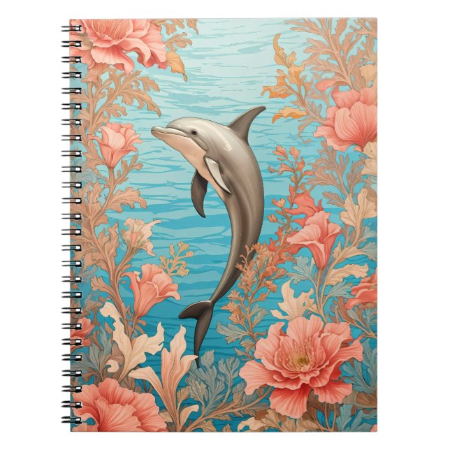 Cuaderno Hermoso delfín vintage  (Frente)