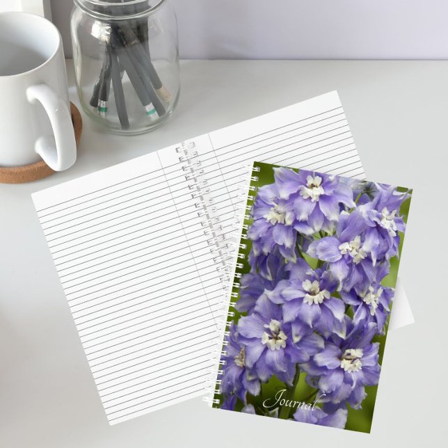Cuaderno Hermoso Delphinium Floral Púrpura (In Situ)