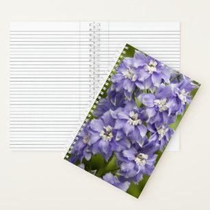 Cuaderno Hermoso Delphinium Floral Púrpura