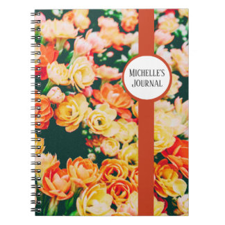 Cuaderno Hermoso Diario Floral Personalizado / Portátil