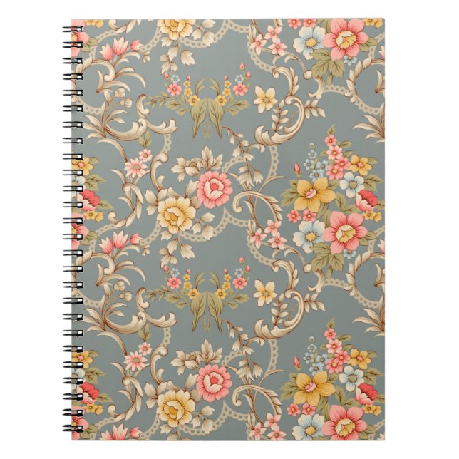 Cuaderno Hermoso diseño de borde de estilo barroco ornament (Frente)