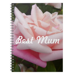 Cuaderno Hermoso diseño de rosa rosa mejor flor de mamá