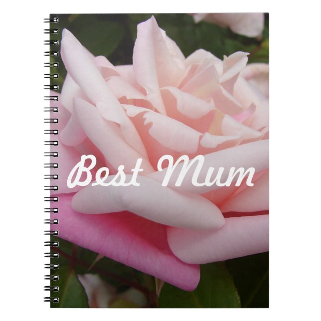Cuaderno Hermoso diseño de rosa rosa para la mejor mamá (Frente)