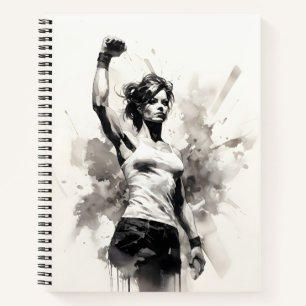 Cuaderno Hermoso Esbozo De Mujer De Chica De Fitness Femeni