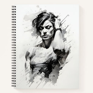 Cuaderno Hermoso Esbozo De Mujer De Chica De Fitness Femeni