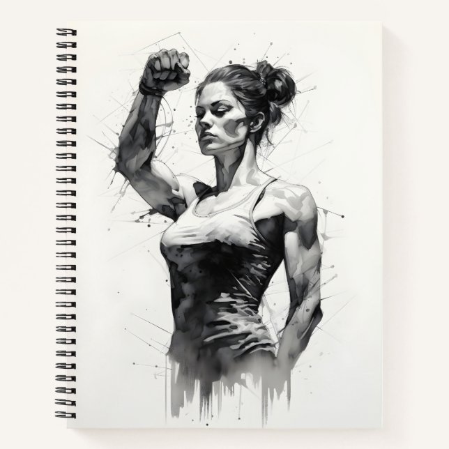 Cuaderno Hermoso Esbozo De Mujer De Constructora De Cuerpos (Anverso)
