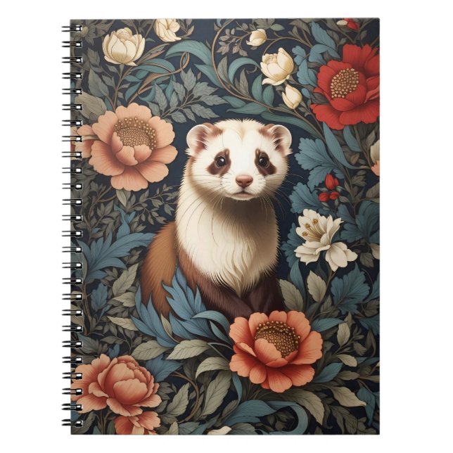 Cuaderno Hermoso Ferret William Morris inspirado (Frente)