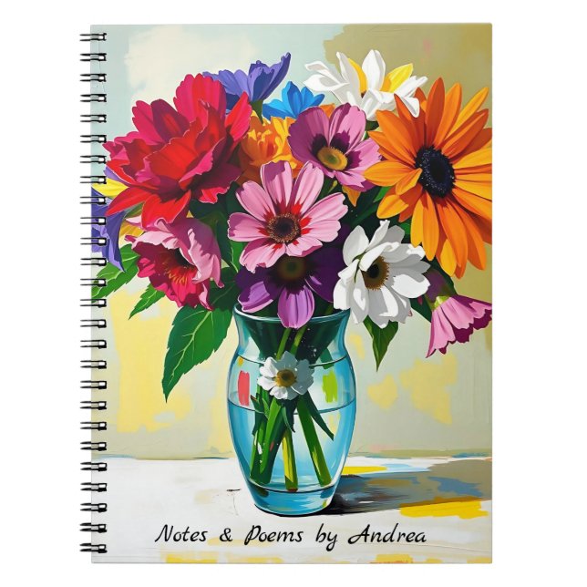 Cuaderno Hermoso floral botánico personalizado (Frente)