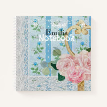 Hermoso fondo floral vintage con monograma Azul