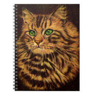 Cuaderno hermoso gato de mantillo de pelo largo