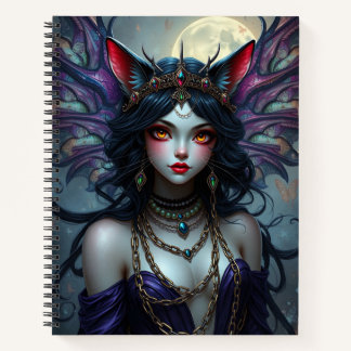 Cuaderno Hermoso Gato Fantasía Fairy Art Notebook