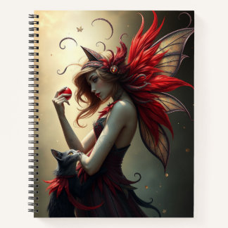 Cuaderno Hermoso Gato Fantasía Fairy Art Notebook