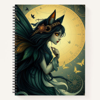 Cuaderno Hermoso Gato Fantasía Fairy Art Notebook