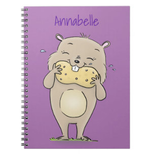 Cuaderno Hermoso hámster sonriente lindo con personalizado