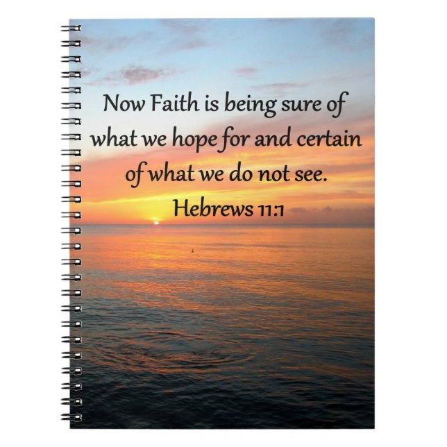 CUADERNO HERMOSO HEBREWS 11:1 DISEÑO DE SUNRISE (Frente)