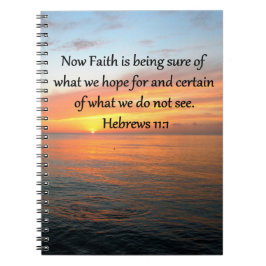 CUADERNO HERMOSO HEBREWS 11:1 DISEÑO DE SUNRISE
