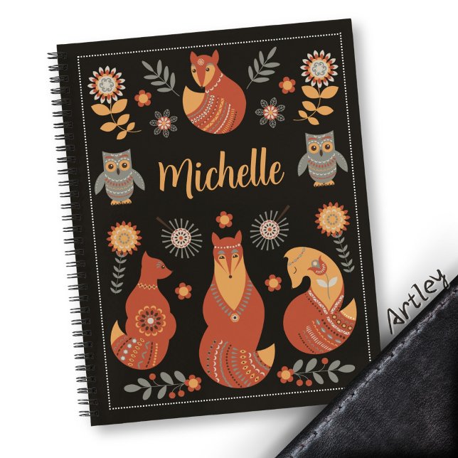 Cuaderno Hermoso Hygge Scandinavian Folk Art Nombre persona (Subido por el creador)