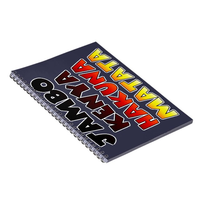 Cuaderno Hermoso Jambo Kenya Hakuna Matata Agradable Arte (Lado Derecho)