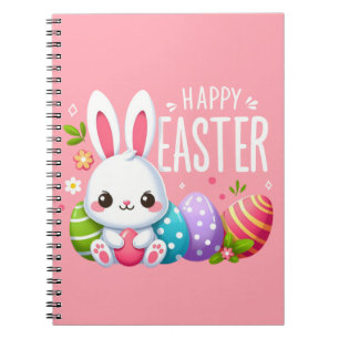 Cuaderno Hermoso lindo, rosa y feliz Pascua