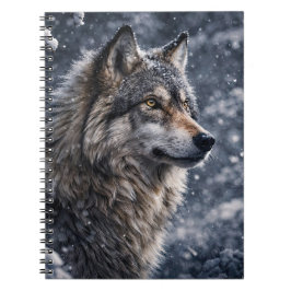 Cuaderno Hermoso Lobo en el Diario de Nieve