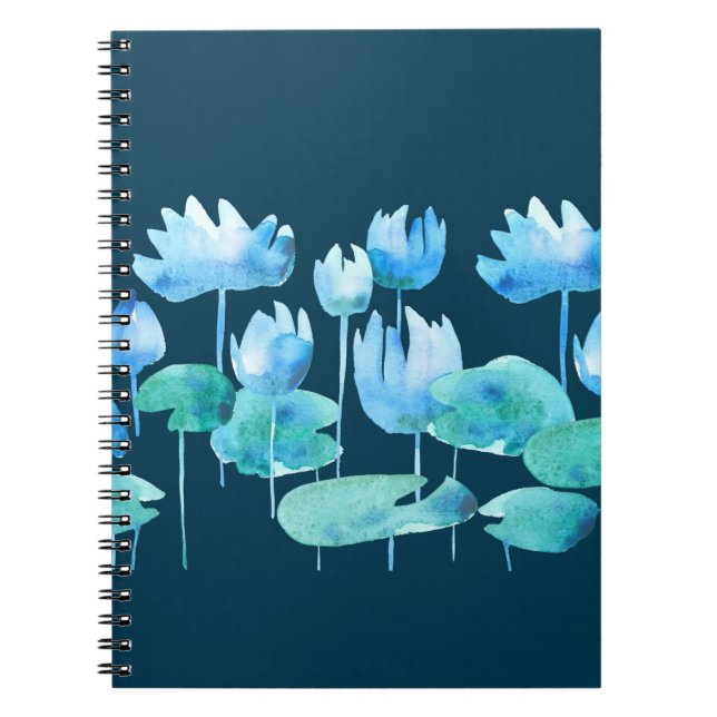 Cuaderno Hermoso loto acuarela florido (Frente)