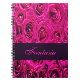 Cuaderno Hermoso monograma de rosas rosas rosas rosas