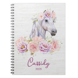 Cuaderno Hermoso nombre de DIY de Pony Floral