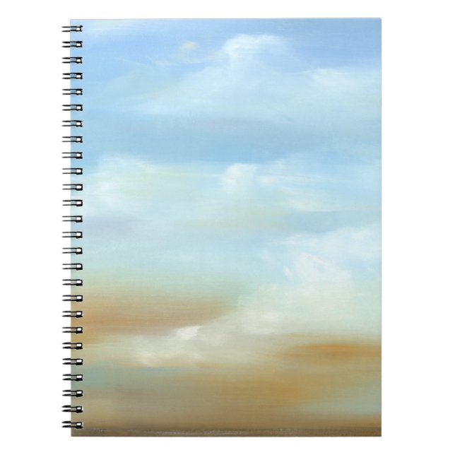 Cuaderno Hermoso paisaje aéreo con nubes esponjosas (Frente)
