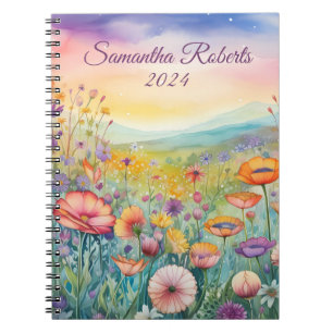 Cuaderno Hermoso paisaje de flores