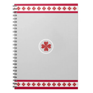 Cuaderno Hermoso patrón de corazón de Borgoña