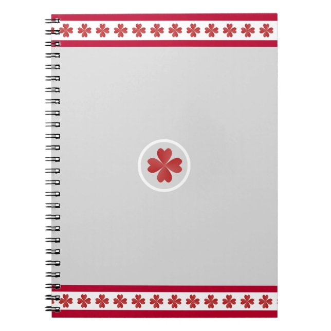 Cuaderno Hermoso patrón de corazón de Borgoña (Frente)