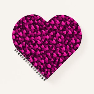 Cuaderno Hermoso patrón de corazones rosados