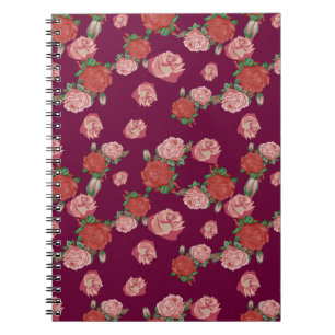 Cuaderno hermoso patrón de flores