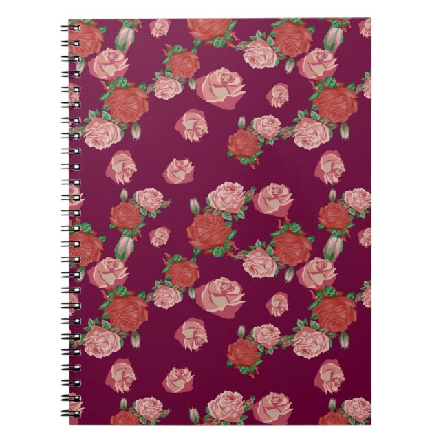 Cuaderno hermoso patrón de flores (Frente)
