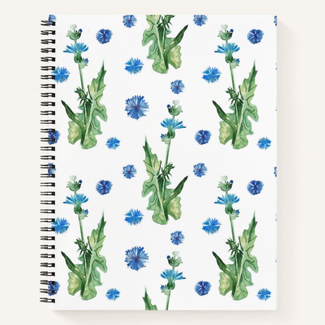 Cuaderno Hermoso patrón de flores acuáticas (Anverso)
