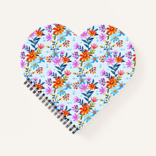 Cuaderno Hermoso patrón de flores y hojas