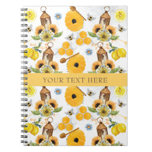Cuaderno Hermoso patrón de girasol de Bee Garden