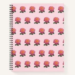 Cuaderno Hermoso patrón de rosa rosa