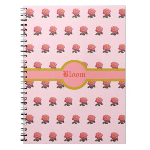 Cuaderno Hermoso patrón de rosa rosa