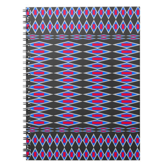 Cuaderno hermoso patrón de tejido tribal, ba de patrón de t (Frente)
