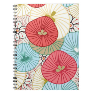 Cuaderno Hermoso patrón floral abstracto y colorido