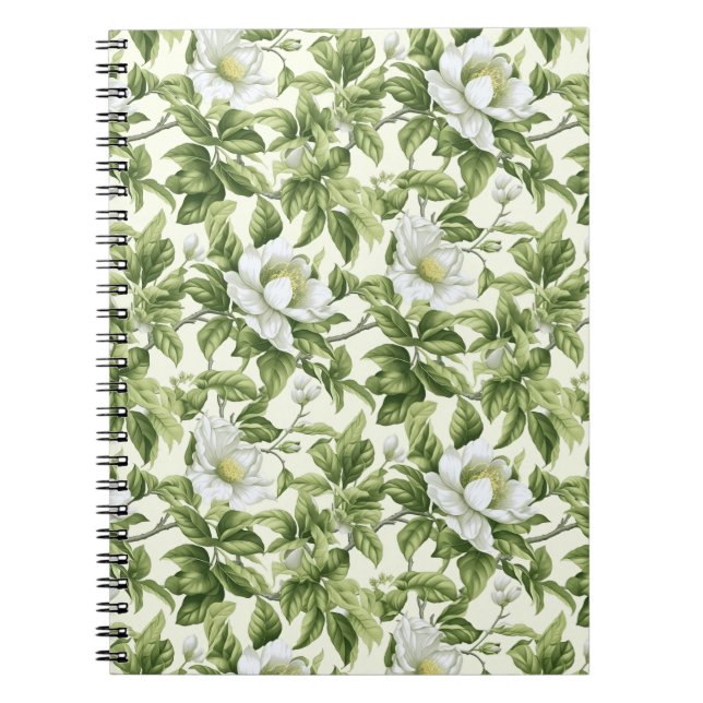 Cuaderno Hermoso patrón floral clásico (Frente)