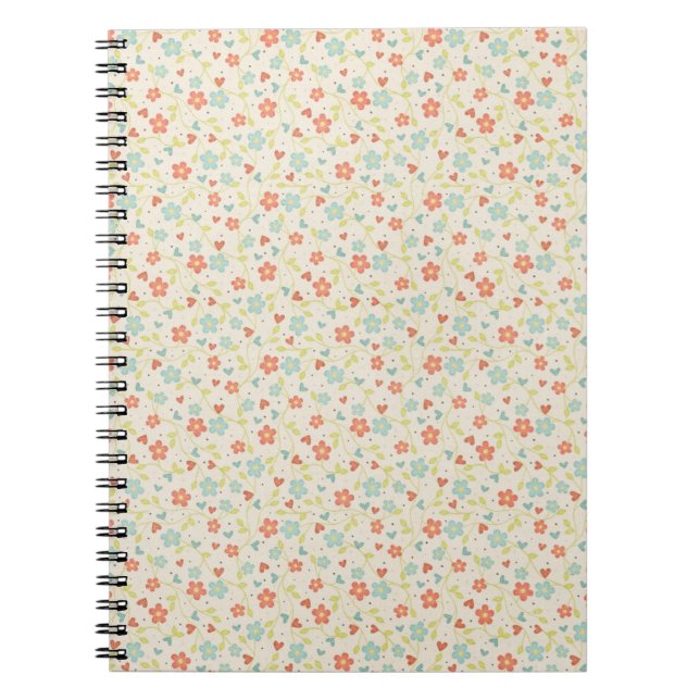 Cuaderno Hermoso patrón floral de primavera (Frente)