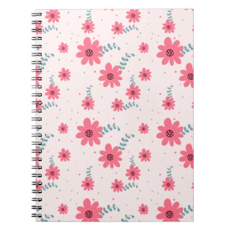Cuaderno Hermoso patrón floral rosa | Estética de flores de