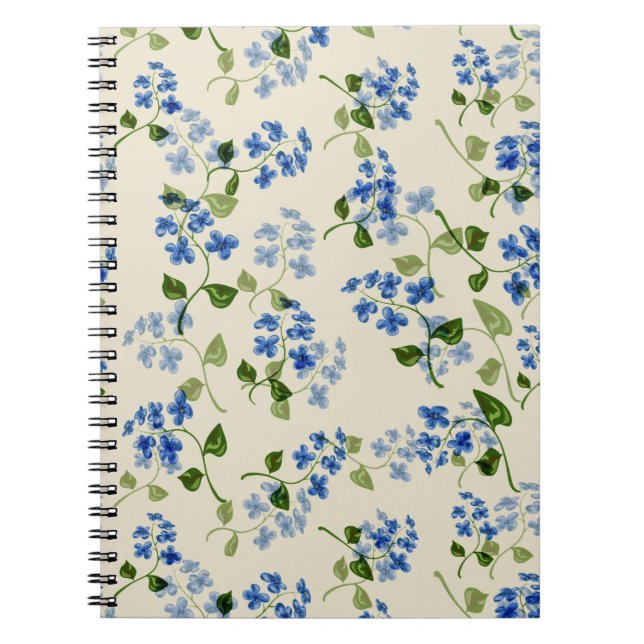 Cuaderno Hermoso patrón floral sin costura olvido-me-not bl (Frente)