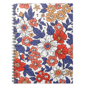 Cuaderno Hermoso patrón floral vintage en pequeños realisti