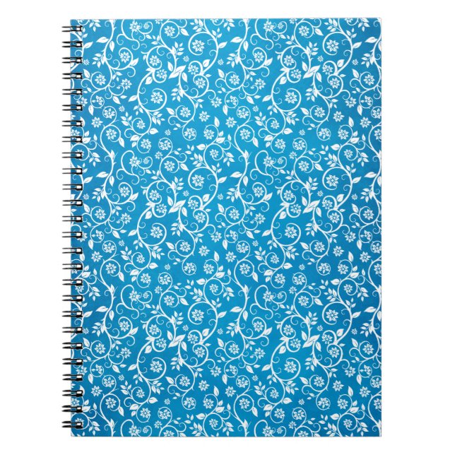 Cuaderno Hermoso patrón geométrico azul (Frente)