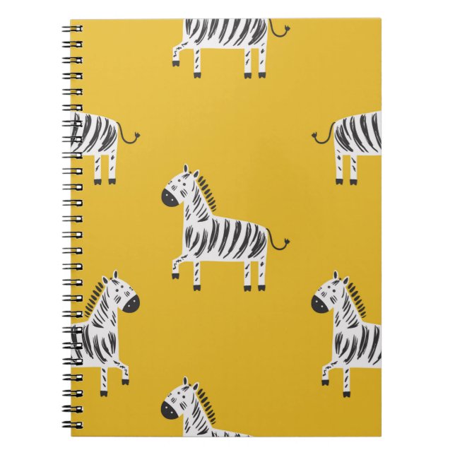 Cuaderno Hermoso patrón infantil sin costuras con cebras (Frente)
